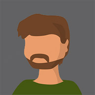 An avatar for a person with a beard